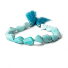 12x10-14x12mm Treated Turquoise faceted nuggets 8 inch 12 beads - Beadsofcambay.com
