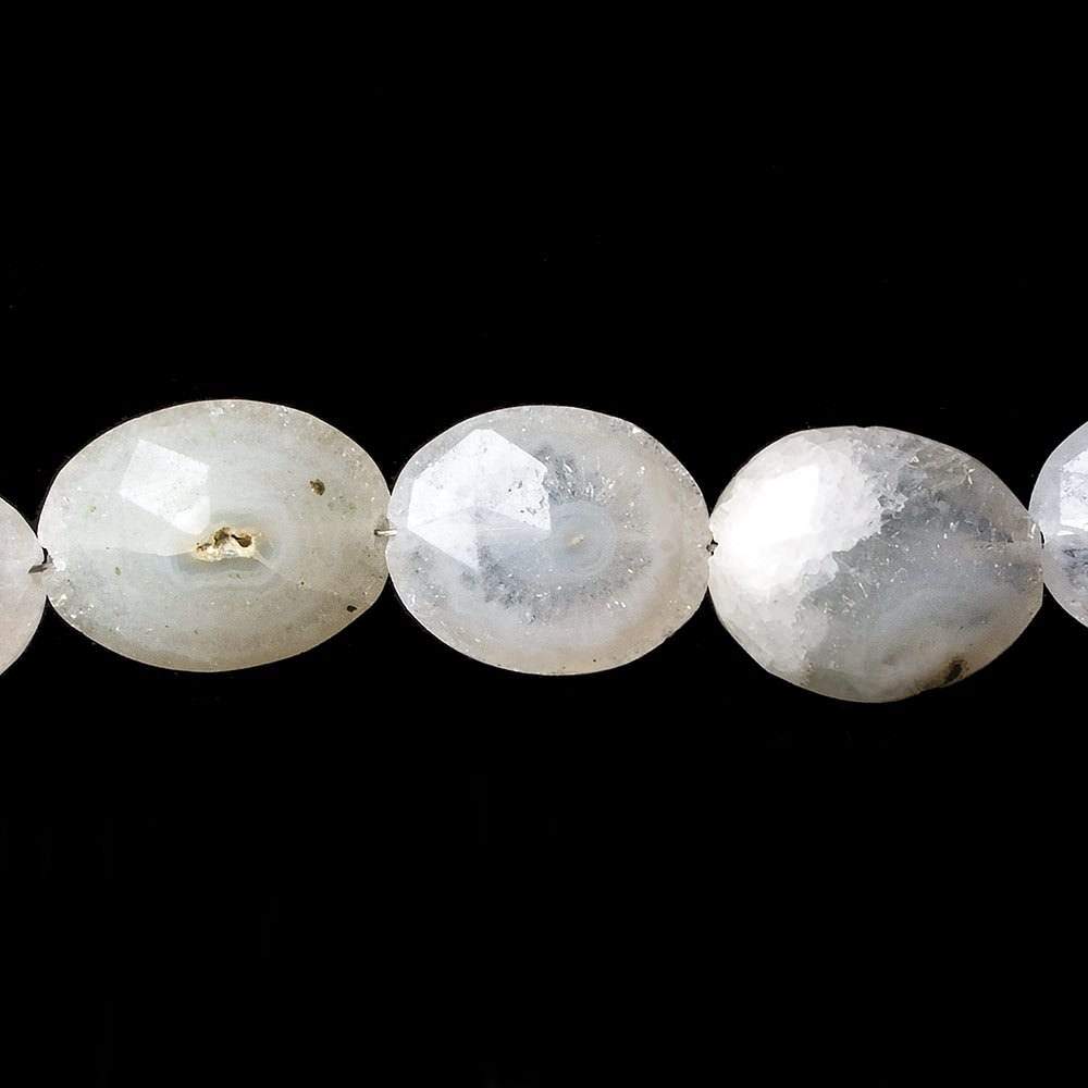 12x10-15x11mm Peacock Solar Quartz faceted oval nugget beads 8 inch 11 pieces - Beadsofcambay.com