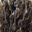 12x10-15x11mm Smoky Quartz hammer faceted Gold plated Chain 15 pcs - Beadsofcambay.com