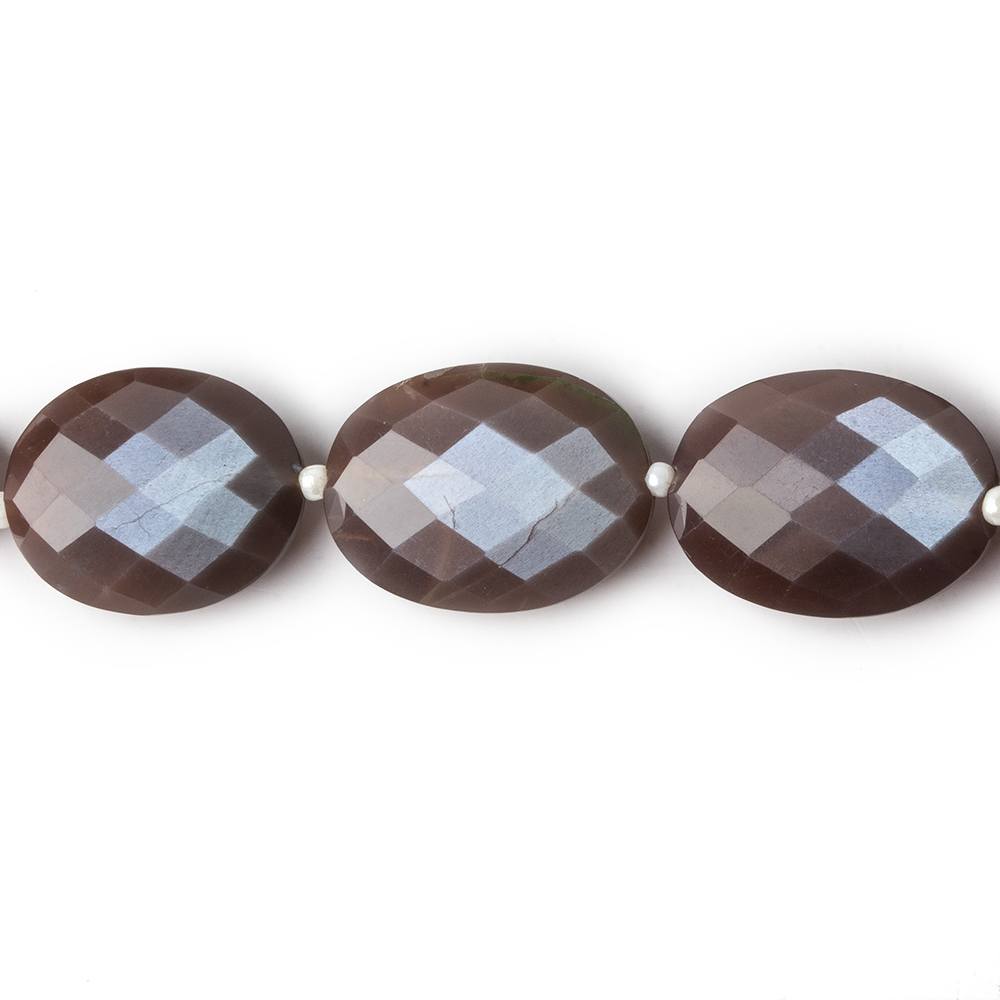 12x10-17x13mm Chocolate Brown Moonstone faceted ovals 16 inch 25 beads AA grade - Beadsofcambay.com