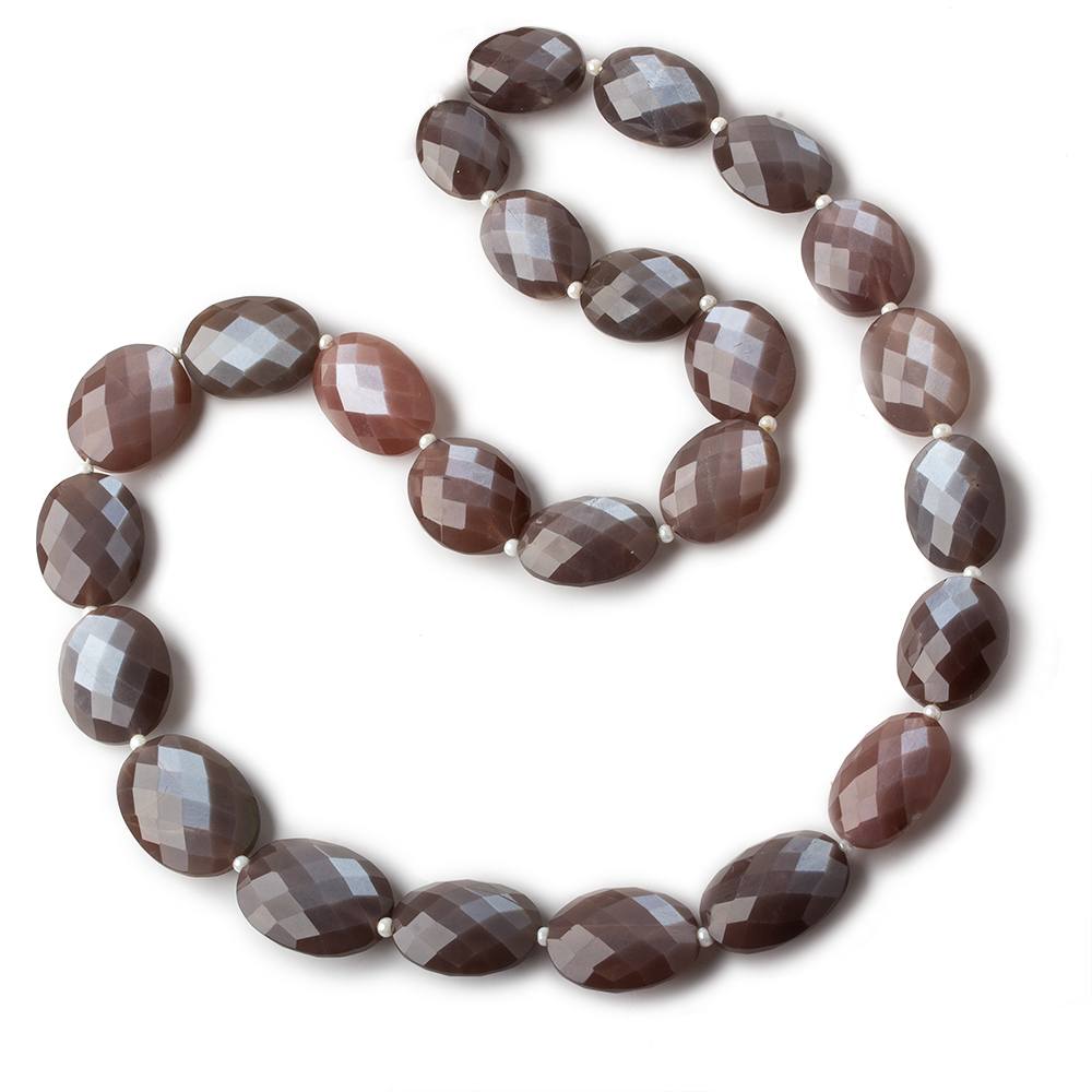 12x10-17x13mm Chocolate Brown Moonstone faceted ovals 16 inch 25 beads AA grade - Beadsofcambay.com