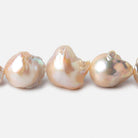 12x10-17x13mm Peach Ultra Baroque Pearls 16 inch 28 pieces - Beadsofcambay.com