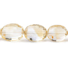 12x10-18x13mm Citrine Checkerboard Faceted Oval Beads 17 inch 29 pieces - Beadsofcambay.com