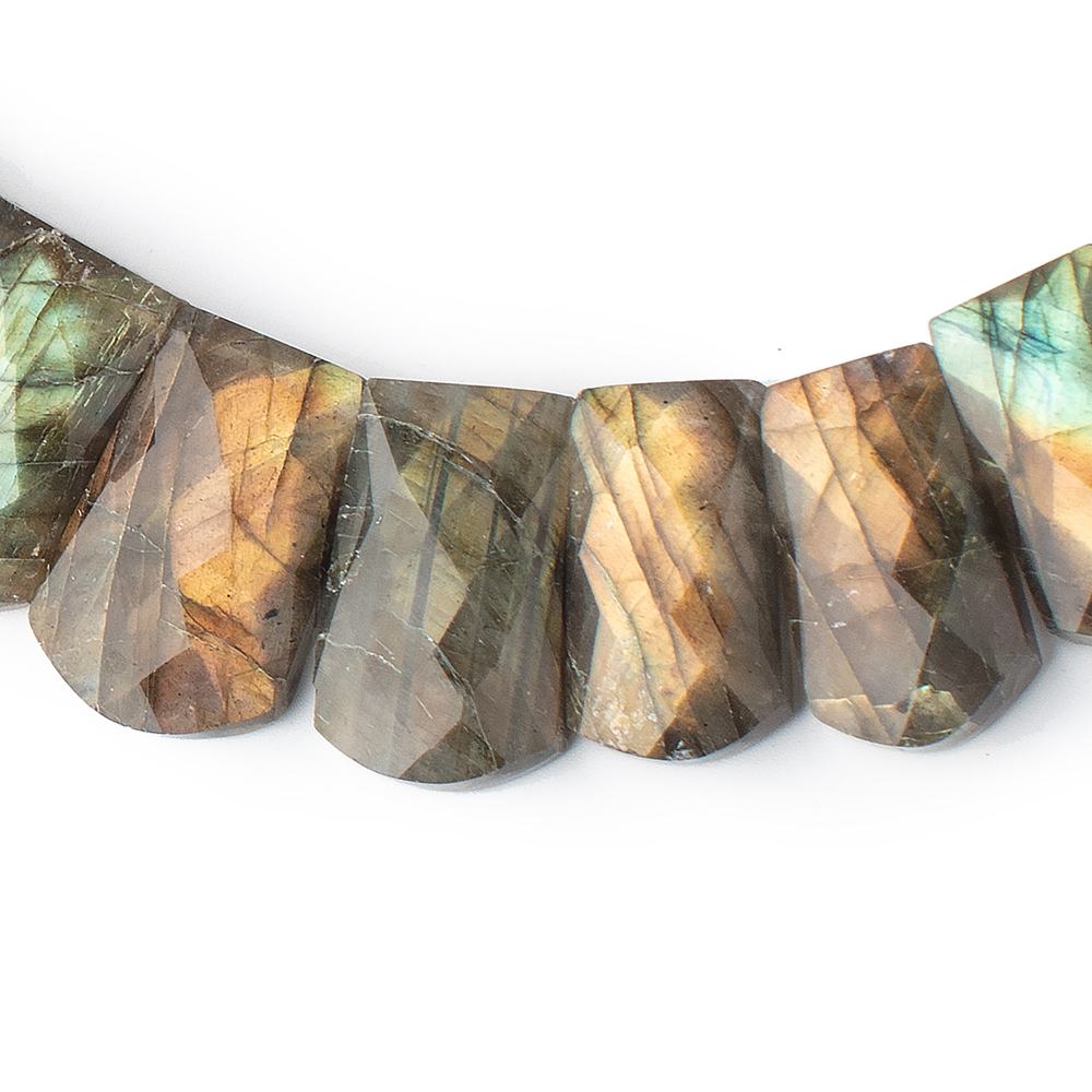 12x10-22x14mm Labradorite double drilled faceted fancy shape collar 38 beads - Beadsofcambay.com