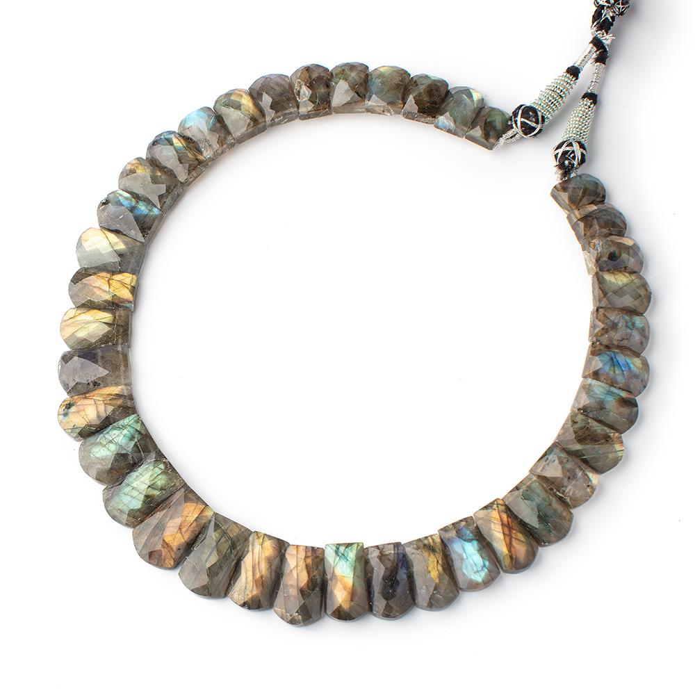 12x10-22x14mm Labradorite double drilled faceted fancy shape collar 38 beads - Beadsofcambay.com