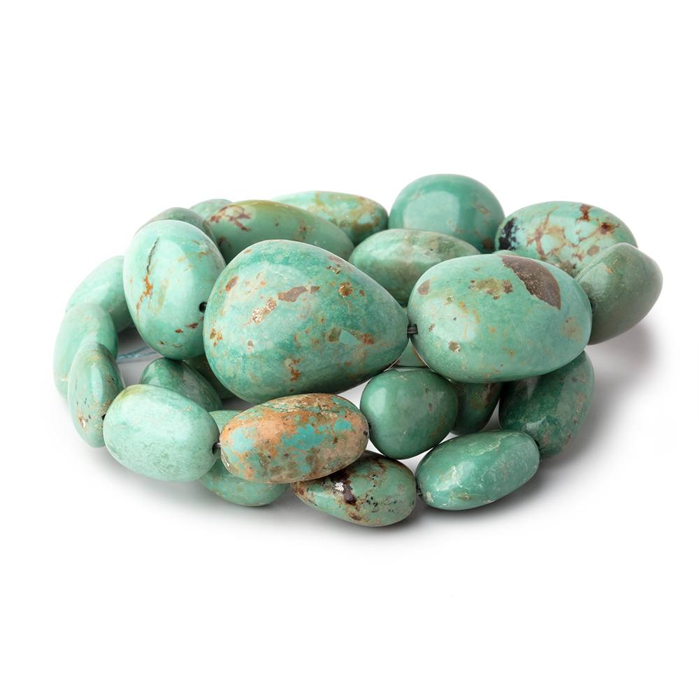 12x10-23x19mm Persian Turquoise plain nugget beads 18 inch 28 pieces - Beadsofcambay.com