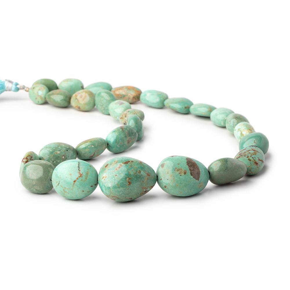 12x10-23x19mm Persian Turquoise plain nugget beads 18 inch 28 pieces - Beadsofcambay.com