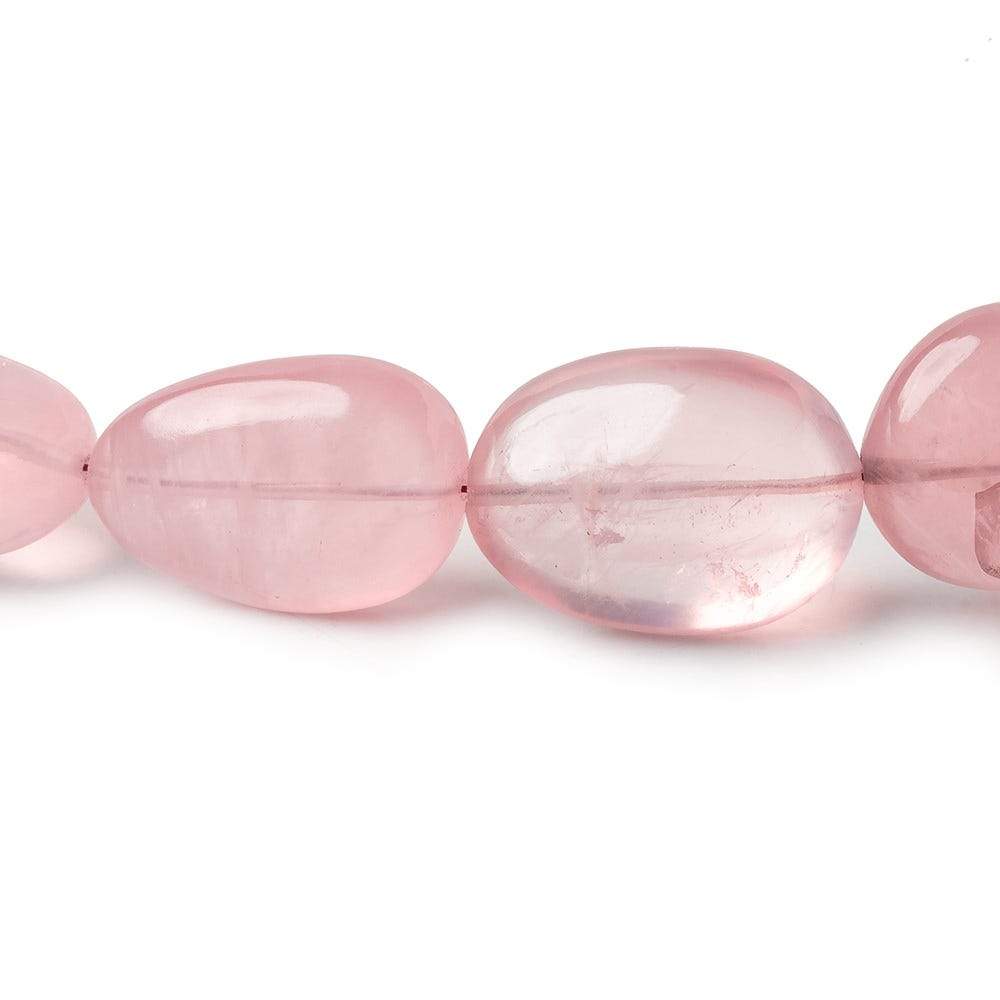 12x10-24x17mm Rose Quartz plain nuggets 19 inch 26 beads AAA - Beadsofcambay.com