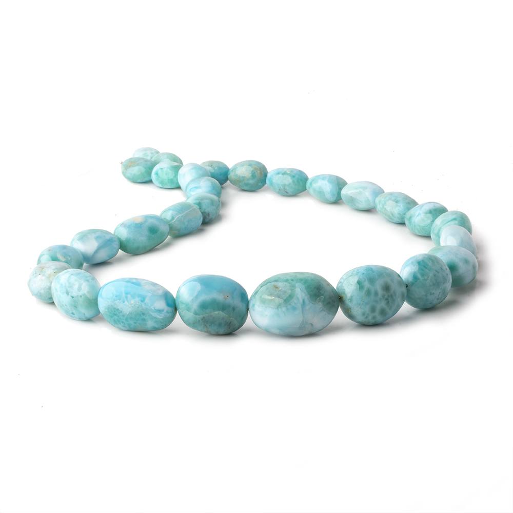 12x10-24x18mm Larimar plain nugget beads 18 inch 28 pieces AAA - Beadsofcambay.com
