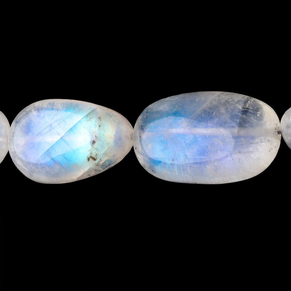 12x10-25x17mm Rainbow Moonstone Plain Nugget Beads 18 inch 27 pieces - Beadsofcambay.com
