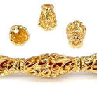 12x10mm 22kt Gold Plated Copper Scroll Cone *DISCONTINUED* - Beadsofcambay.com