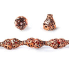 12x10mm Antiqued Copper Bead Cap Thick Filigree Design 8 inch 18 pcs - Beadsofcambay.com