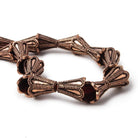 12x10mm Antiqued Copper Cone Granulated Scalloped Design 8 in 18 pcs - Beadsofcambay.com