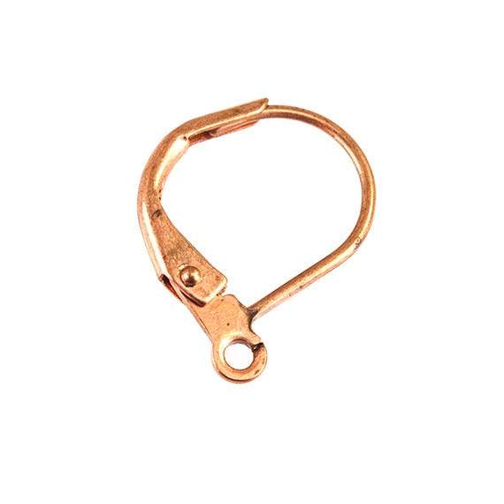 12x10mm Copper Leverback Earring Finding 10 pieces * DISCONTINUED* - Beadsofcambay.com