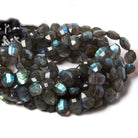 12x10mm Labradorite side drilled Faceted Cushion Beads 7 inch 16 pieces - Beadsofcambay.com