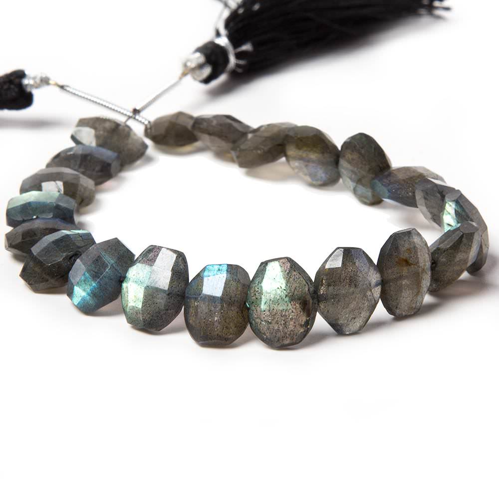12x10mm Labradorite side drilled Faceted Cushion Beads 7 inch 16 pieces - Beadsofcambay.com