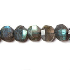 12x10mm Labradorite side drilled Faceted Cushion Beads 7 inch 16 pieces - Beadsofcambay.com