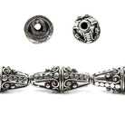 12x10mm Sterling Silver Plated Copper Cone Bali Design *DISCONTINUED* - Beadsofcambay.com