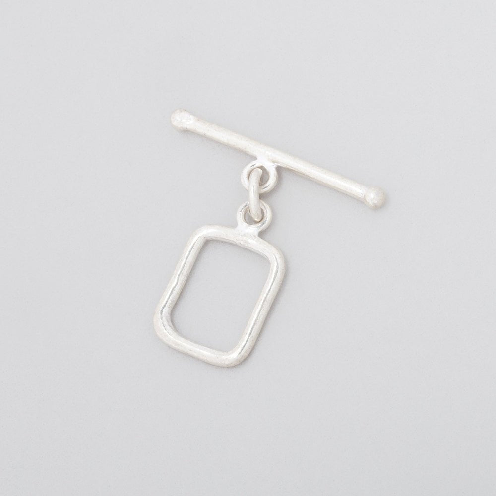 12x10mm Sterling Silver Toggle Rounded Rectangle 1 piece - Beadsofcambay.com