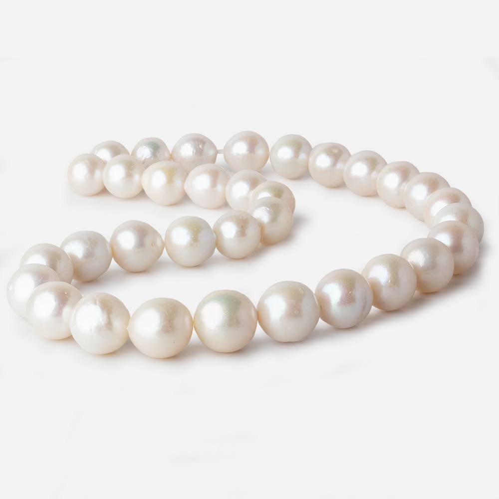 12x11-14.5x15mm Off White Near Round Freshwater Pearl 17 inch 33 pieces A - Beadsofcambay.com