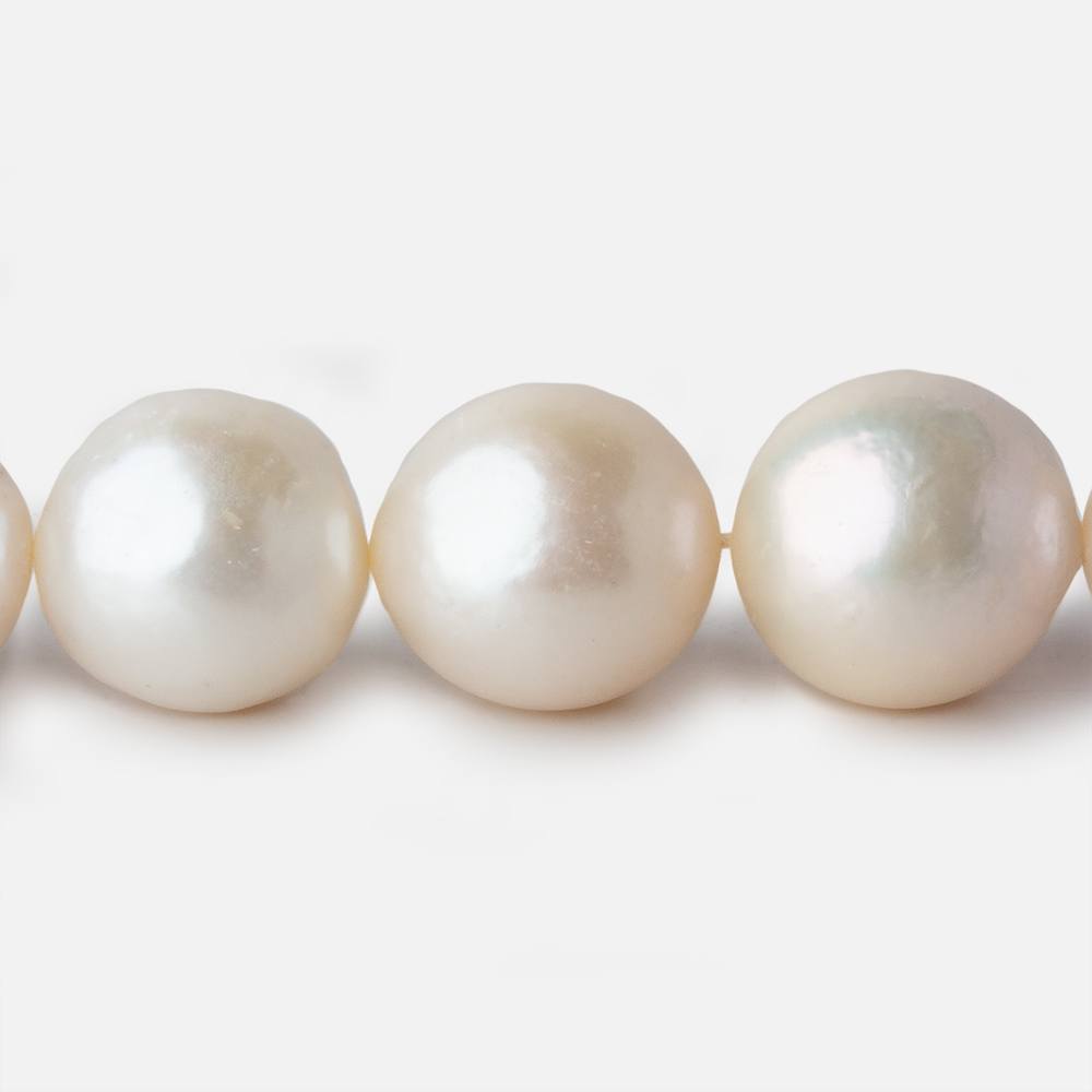 12x11-14.5x15mm Off White Near Round Freshwater Pearl 17 inch 33 pieces A - Beadsofcambay.com