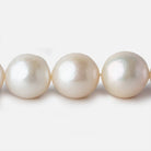 12x11-14.5x15mm Off White Near Round Freshwater Pearl 17 inch 33 pieces A - Beadsofcambay.com