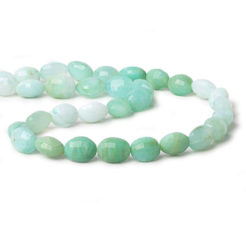 12x11-14x11mm Blue Peruvian Opal Faceted Ovals 15 inch 28 beads - Beadsofcambay.com
