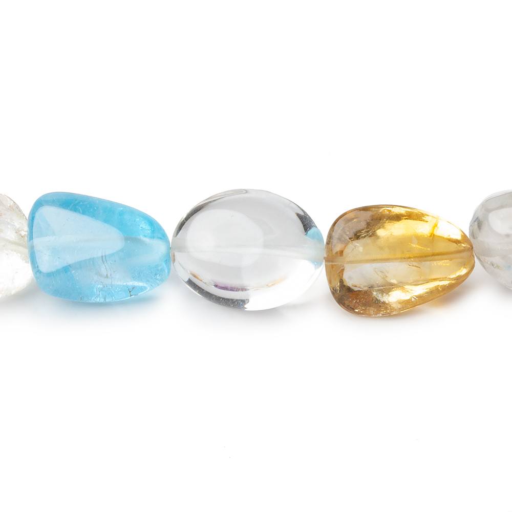 12x11-19x10mm Multi Gemstone plain nuggets 16.5 inch 25 pieces - Beadsofcambay.com