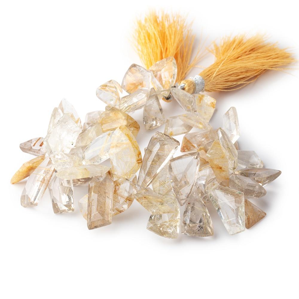 12x11-20x9mm Rutilated Quartz Faceted Multiple Shapes 8 inch 54 Beads AA - Beadsofcambay.com