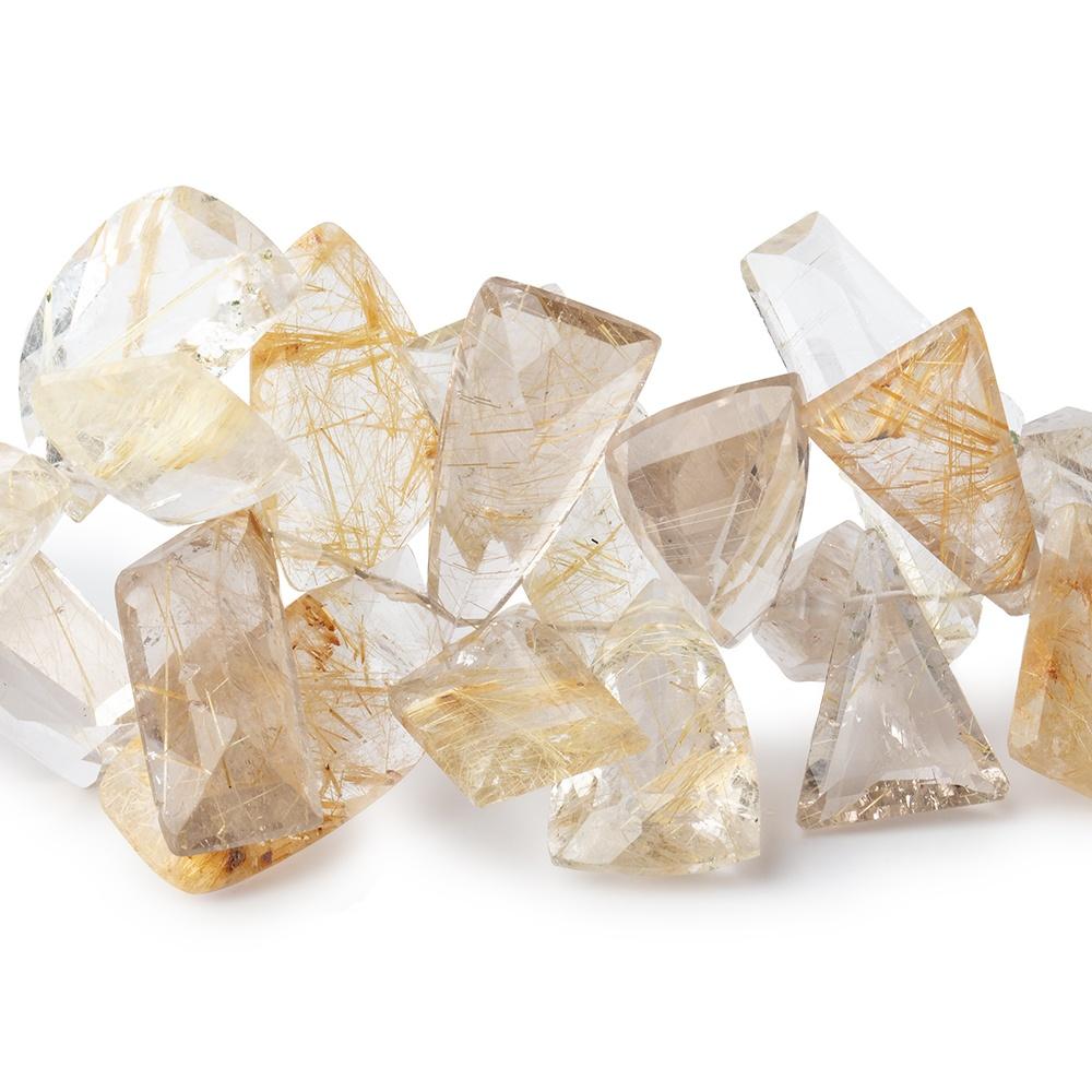 12x11-20x9mm Rutilated Quartz Faceted Multiple Shapes 8 inch 54 Beads AA - Beadsofcambay.com