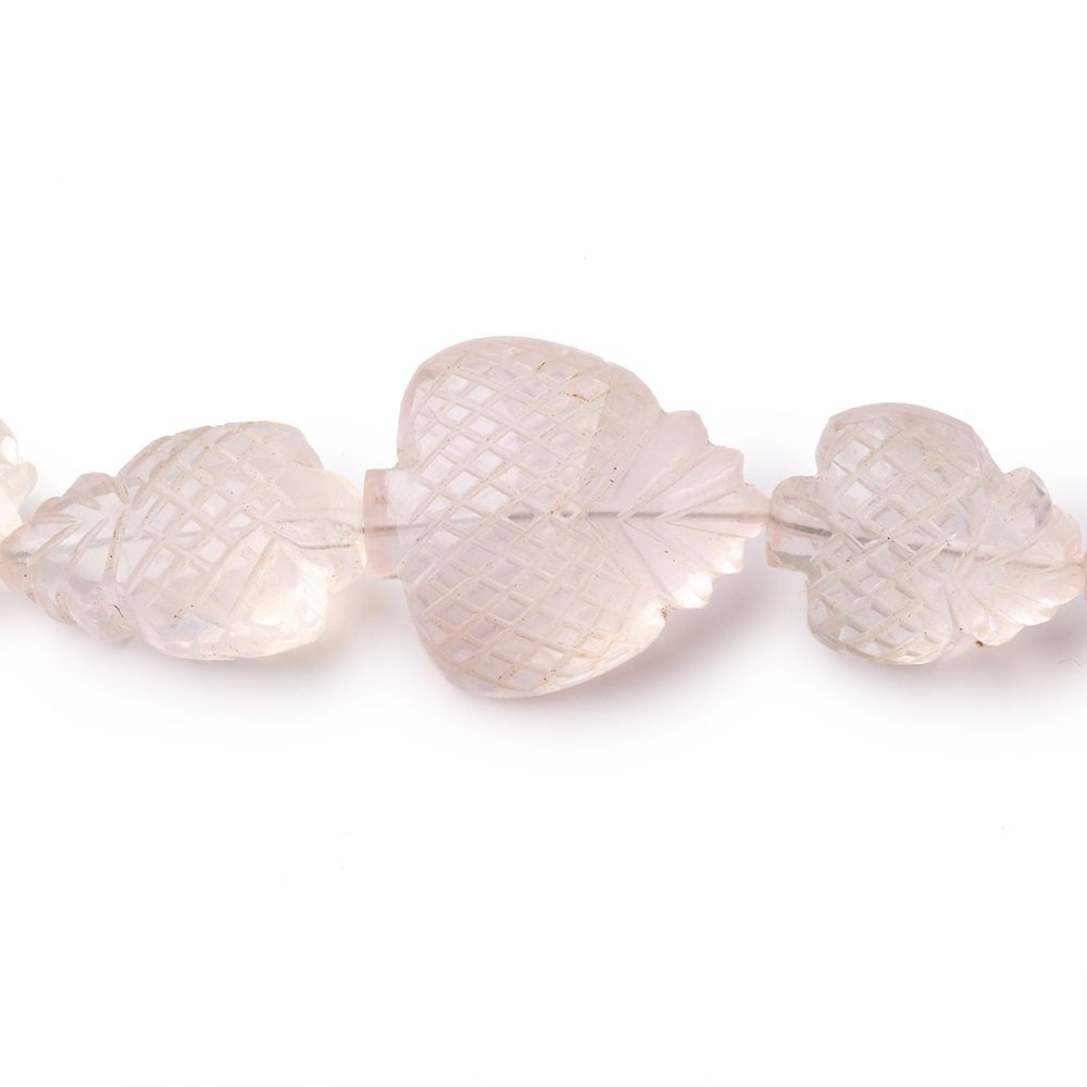 12x11-21x18mm Morganite Hand Carved Fancy Shaped Beads 8 inch 15 pieces - Beadsofcambay.com