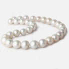 12x12-14.5x15mm Off White Near Round Freshwater Pearl 17 inch 33 pieces A - Beadsofcambay.com