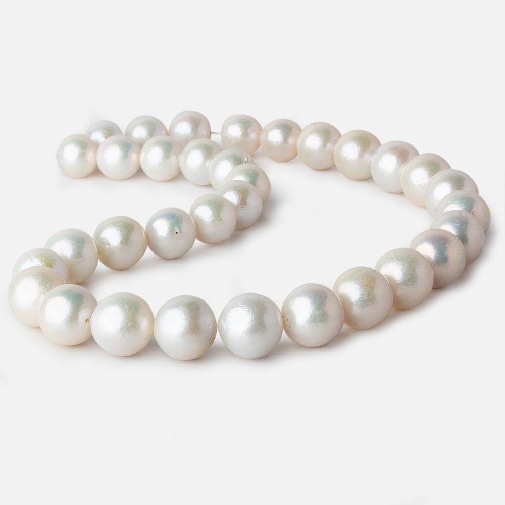 12x12-14.5x15mm Off White Near Round Freshwater Pearl 17 inch 33 pieces A - Beadsofcambay.com