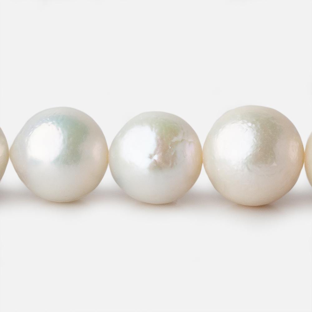 12x12-14.5x15mm Off White Near Round Freshwater Pearl 17 inch 33 pieces A - Beadsofcambay.com