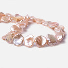 12x12-16x14mm Salmon Keshi side drilled Freshwater Pearls 16 inch 34 pieces - Beadsofcambay.com