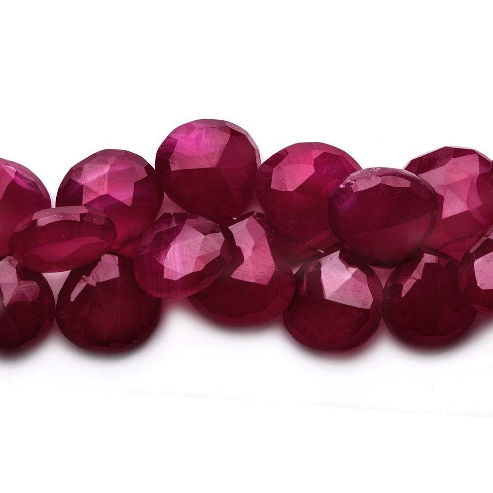 12x12-16x16mm Orchid Purple Chalcedony Heart Briolettes 8 inch 39 beads - Beadsofcambay.com