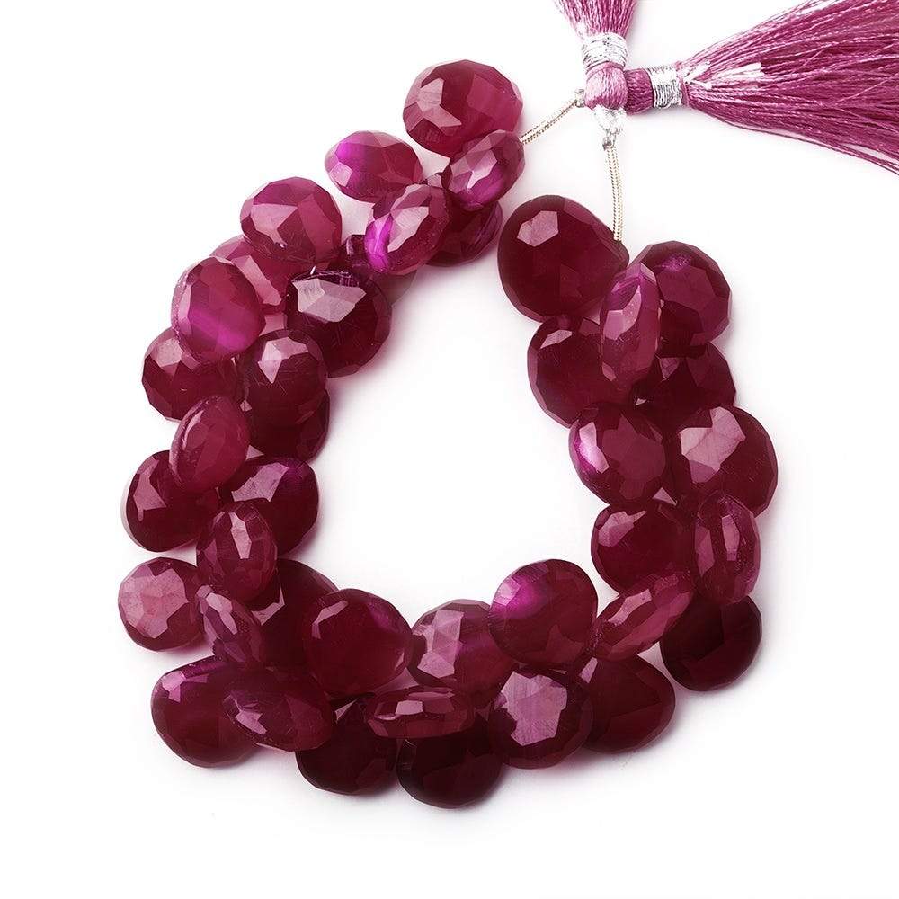 12x12-16x16mm Orchid Purple Chalcedony Heart Briolettes 8 inch 39 beads - Beadsofcambay.com