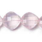 12x12-17x17mm Rose Quartz faceted pillow beads 16 inch 30 pieces - Beadsofcambay.com