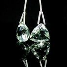 12x12mm Prasiolite Pavilion Faceted Trillion Focal Set of 2 - Beadsofcambay.com