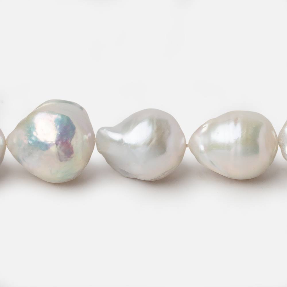 12x13-14x16mm Off White Ultra Baroque Freshwater Pearl 16 inch 29 pieces A - Beadsofcambay.com