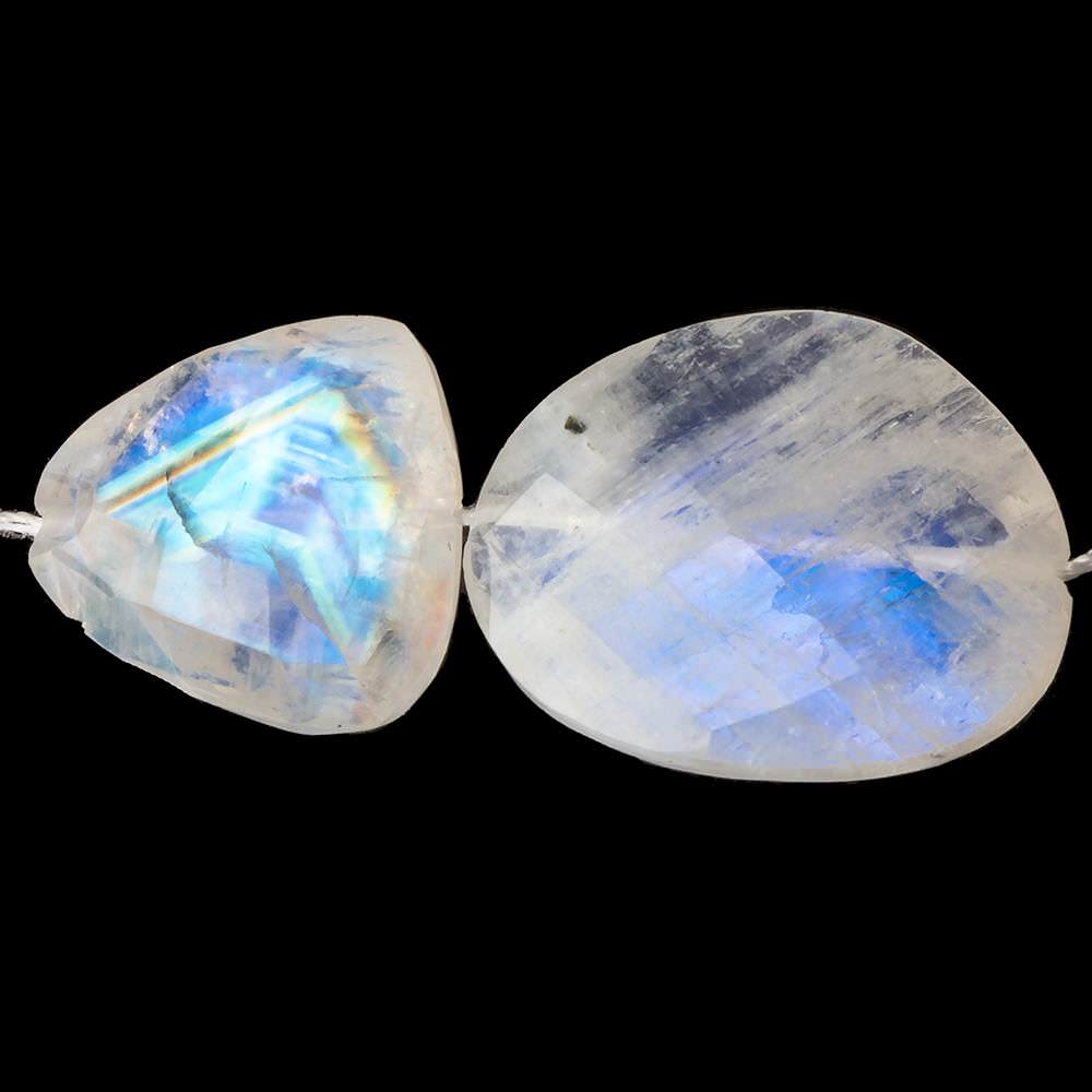 12x13-20x15mm Rainbow Moonstone faceted nuggets 14 inch 20 beads AA - Beadsofcambay.com