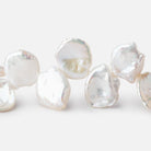 12x15-15x17mm White top drilled Keshi Freshwater Pearls AAA 16 inch 42pcs - Beadsofcambay.com