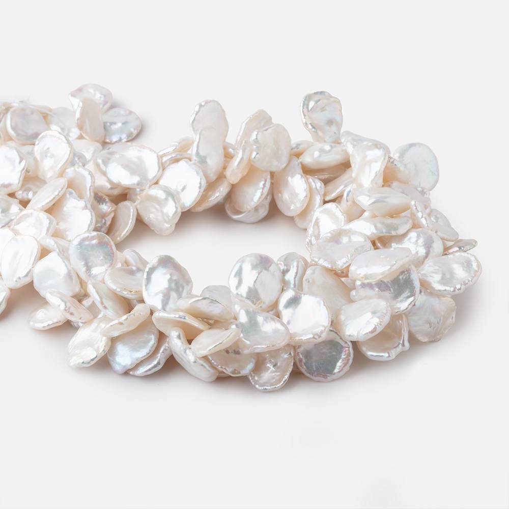 12x15-15x17mm White top drilled Keshi Freshwater Pearls AAA 16 inch 42pcs - Beadsofcambay.com