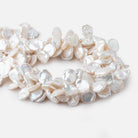 12x15-15x17mm White top drilled Keshi Freshwater Pearls AAA 16 inch 42pcs - Beadsofcambay.com