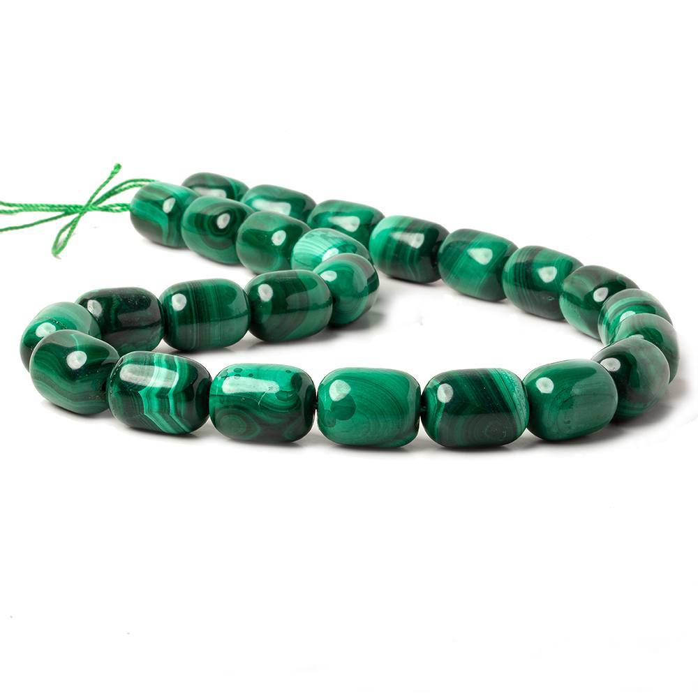 12x16mm Malachite plain cylinder tube beads 15.5 inch 25 pieces - Beadsofcambay.com