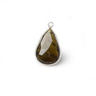 12x20mm Silver Bezel Green Tourmaline Pear Pendant 1 Piece - Beadsofcambay.com