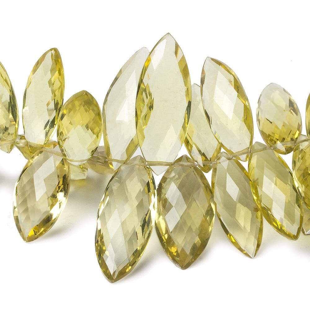 12x5-25x10mm Lemon Quartz Top Drill Faceted Marquise 8.5 inch 65 Beads AAA Grade - Beadsofcambay.com