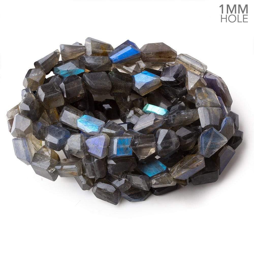 12x6-15x8mm Labradorite Faceted Nugget Beads 16 inch 30 pieces 1mm Hole - Beadsofcambay.com