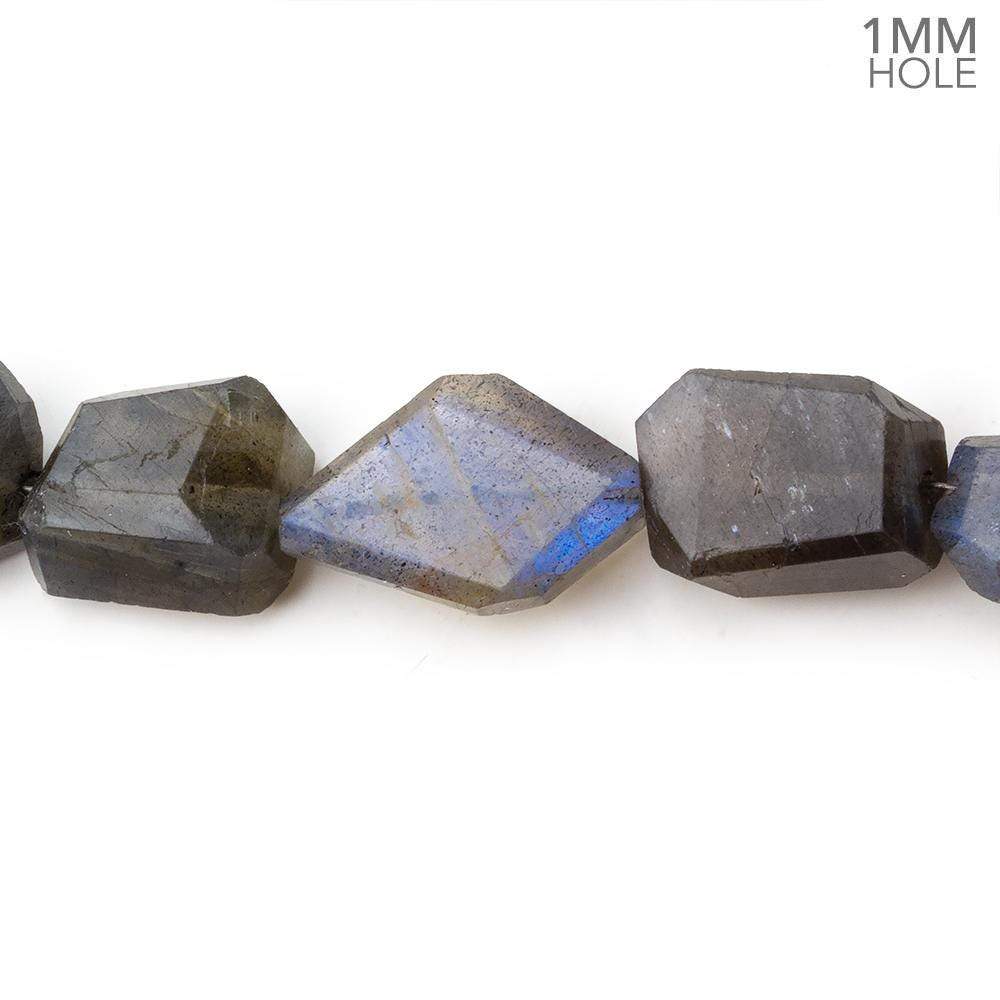 12x6-15x8mm Labradorite Faceted Nugget Beads 16 inch 30 pieces 1mm Hole - Beadsofcambay.com