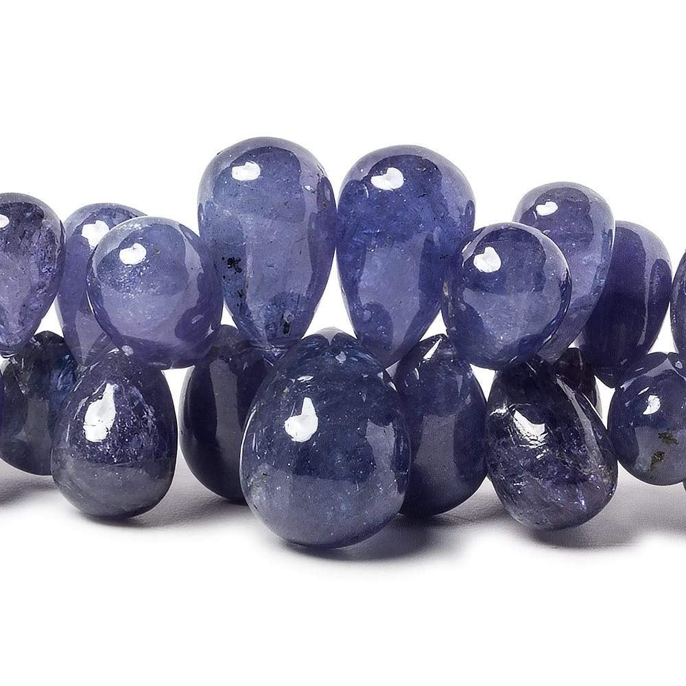 12x6-17x6mm Tanzanite plain tear drop beads 9.5 inch 72 pieces AA grade - Beadsofcambay.com